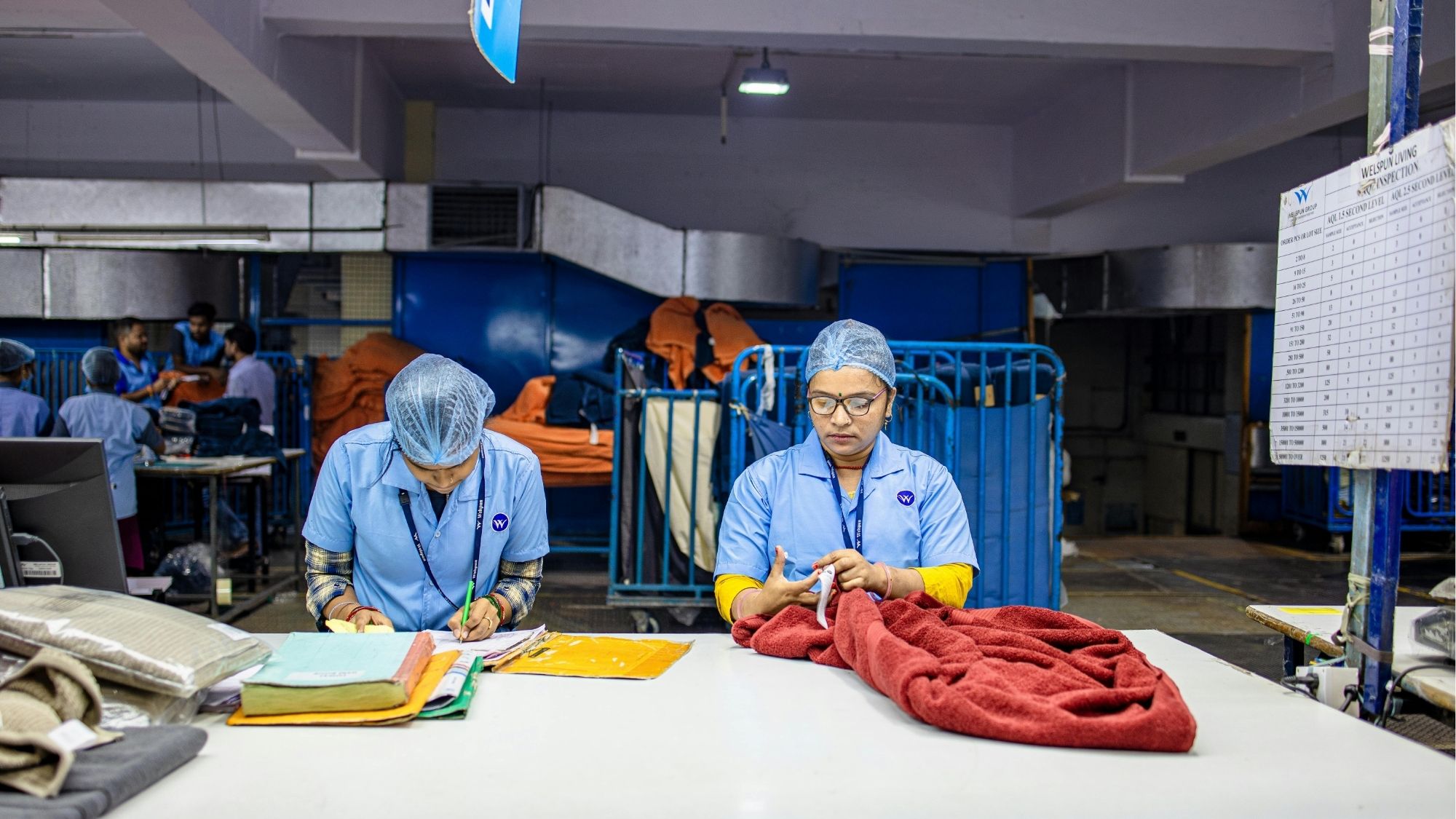 Textile fabric samples and quality inspection